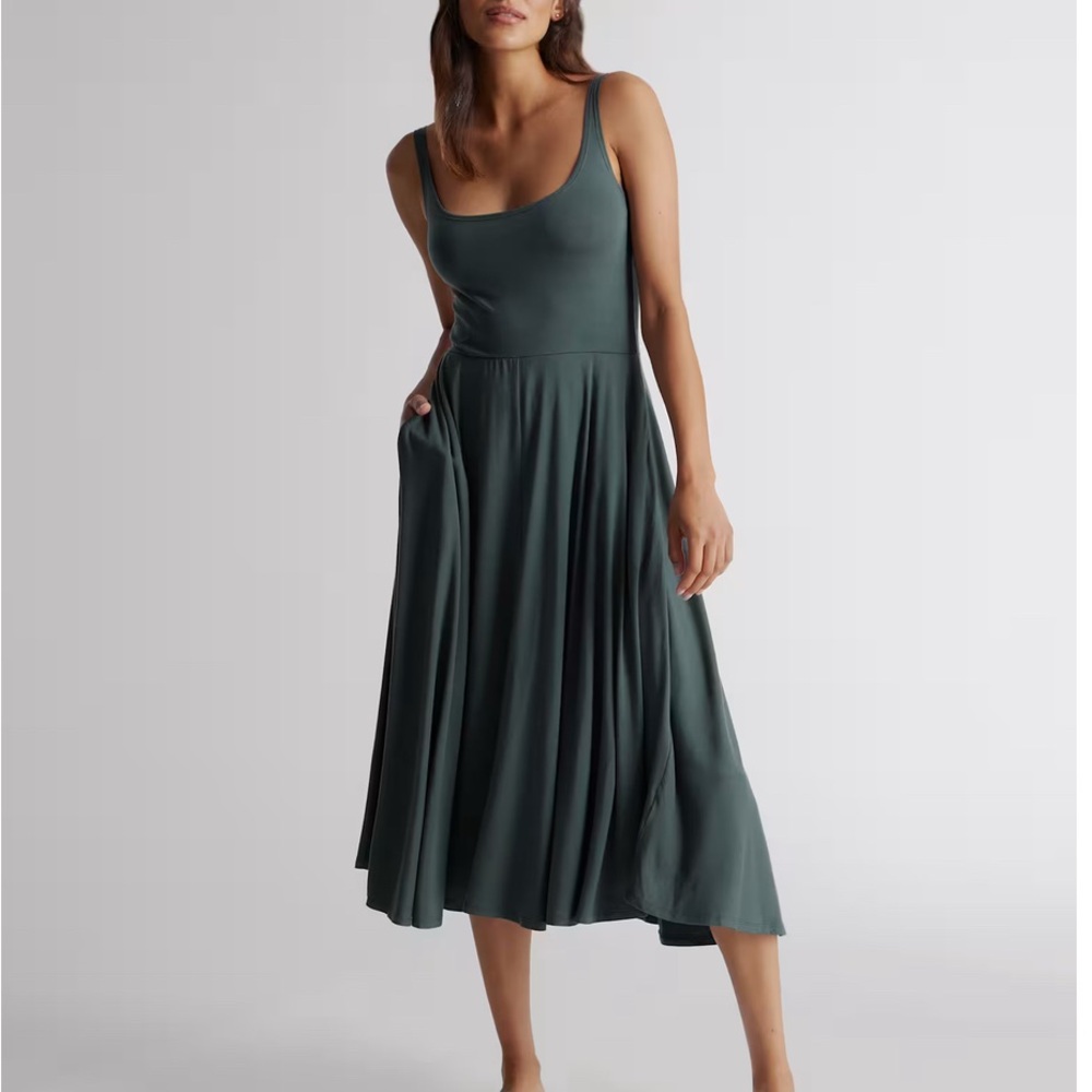 Quince Green Sleeveless Dress